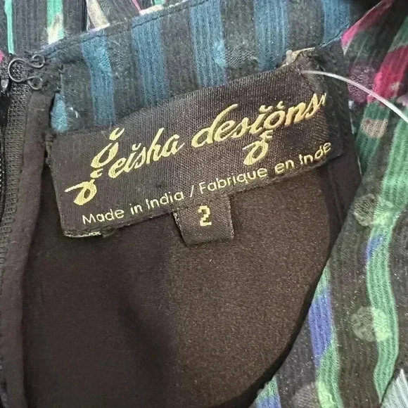 Geisha Designs Anthropologie Size 2 "Kalinka" Women's Black Motif Maxi Dress NWT - Picture 6 of 7